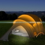 Solar Powered Tent At Night